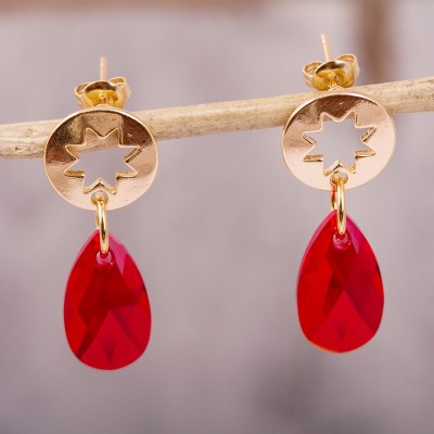 Gold accented Swarovski crystal dangle earrings, Starry Destiny