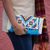 Cotton blend clutch, 'Dramatic Geometric' - Colorful Cross-Stitched Geometric Motif Cotton Blend Clutch (image 2) thumbail