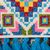 Cotton blend clutch, 'Dramatic Geometric' - Colorful Cross-Stitched Geometric Motif Cotton Blend Clutch (image 2c) thumbail