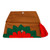 Cotton blend clutch, 'Wrap Around Bloom in Scarlet' - Embroidered Scarlet Flower on Tan Cotton Blend Clutch (image 2c) thumbail
