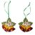 Ceramic ornaments, 'Yellow Bells' (pair) - Hand-Painted Yellow Ceramic Bell Ornaments (pair) thumbail