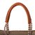 Leather accented plastic tote, 'Golden Zigzags' - White and Gold-Tone Leather Accented Plastic Tote (image 2d) thumbail