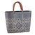 Leather accent handwoven tote, 'Vanilla Geometry' - Vanilla and Navy Leather Accent Handwoven Tote from Mexico (image 2b) thumbail