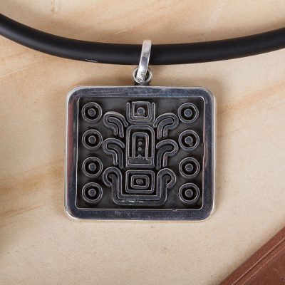 Mens sterling silver pendant necklace, Succession of Leaders
