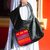 Cotton accented leather handle handbag, 'Mod Companion' - Onyx Leather Handle Handbag with Cotton Accent from Mexico (image 2) thumbail
