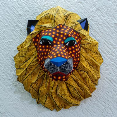 Hand-painted wall sculpture, Head of a Lion