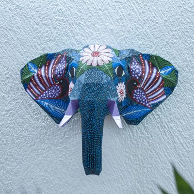 Hand-painted wall sculpture, Florid Elephant