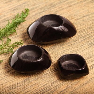 Marble tealight holders, Light in the Darkness (set of 3)