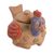 Ceramic jar, 'Colorful Hen' - Rustic Ceramic Hen Jar Crafted in Mexico thumbail