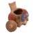 Ceramic jar, 'Colorful Hen' - Rustic Ceramic Hen Jar Crafted in Mexico (image 2c) thumbail