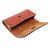 Leather coin purse, 'Burnt Orange Bouquet' - Floral Leather Coin Purse in Burnt Orange from Mexico (image 2b) thumbail