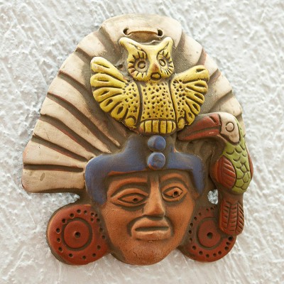 Ceramic wall plaque, Owl Warrior