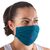Cotton face masks 'Shaded Spruce' (pair) - 2 Handwoven Blue Cotton Elastic Headband Face Mask (image 2b) thumbail