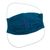 Cotton face masks 'Shaded Spruce' (pair) - 2 Handwoven Blue Cotton Elastic Headband Face Mask (image 2e) thumbail