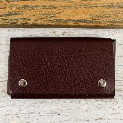Leather cell phone case, Seamless in Espresso (6.5 inch)