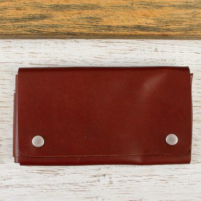 Leather cell phone case, Seamless in Russet (7.5 inch)