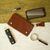 Leather cell phone case, 'Seamless in Russet' (7.5 inch) - Russet Leather Cell Phone Case with Key Ring and Strap (image 2c) thumbail