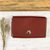 Leather card case, 'Seamless in Mahogany' - Brown Leather Card Case Handmade in Mexico (image 2) thumbail