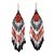 Glass beaded waterfall earrings, 'Bright Jikuri Deer' - Huichol Beadwork Long White Deer & Bright Jikuri Earrings (image 2a) thumbail