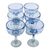 Hand blown margarita glasses, 'Denim Blue' (set of 6) - Blue Margarita Glasses Hand Blown in Mexico (Set of 6) (image 2f) thumbail