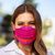 Embroidered face masks, 'Fuchsia Fiesta' (pair) - 2 Fuchsia Embroidered Cambaya Cloth Lined Face Masks (image 2) thumbail
