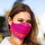 Embroidered face masks, 'Fuchsia Fiesta' (pair) - 2 Fuchsia Embroidered Cambaya Cloth Lined Face Masks (image 2b) thumbail