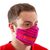 Embroidered face masks, 'Fuchsia Fiesta' (pair) - 2 Fuchsia Embroidered Cambaya Cloth Lined Face Masks (image 2c) thumbail