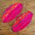 Embroidered face masks, 'Fuchsia Fiesta' (pair) - 2 Fuchsia Embroidered Cambaya Cloth Lined Face Masks (image 2d) thumbail