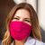 Cotton face masks 'Rich Ruby Red' (pair) - 2 Handwoven 1-Layer Ruby Red Cotton Headband Face Masks (image 2) thumbail