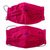 Cotton face masks 'Rich Ruby Red' (pair) - 2 Handwoven 1-Layer Ruby Red Cotton Headband Face Masks thumbail