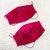 Cotton face masks 'Rich Ruby Red' (pair) - 2 Handwoven 1-Layer Ruby Red Cotton Headband Face Masks (image 2c) thumbail