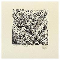'Hummingbird' - Small Limited Edition Hummingbird Block Print