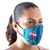 Embroidered cotton face masks, 'Tropical Blossom' (pair) - Striped Embroidered Two-Layer Face Masks (Pair) (image 2) thumbail