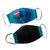 Embroidered cotton face masks, 'Tropical Blossom' (pair) - Striped Embroidered Two-Layer Face Masks (Pair) (image 2c) thumbail