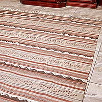 Zapotec  wool area rug, 'Oaxacan Earth' (6.5x10.5) - Large Earth-Toned Wool Zapotec Area Rug (6.5x10.5)