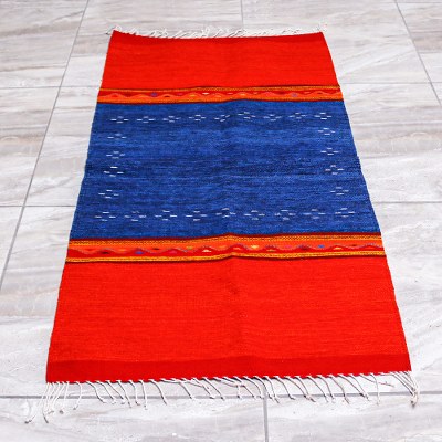 Zapotec wool area rug, Oaxacan Winds (2.5x5)