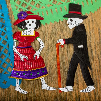Tin wall art, Fancy Catrin and Catrina (pair)