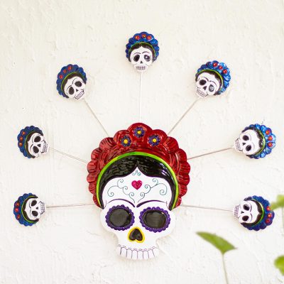 Tin wall art, Frida in Red Ribbons