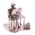 Recycled auto parts sculpture, 'Rustic Techie' - Rustic Techie Recycled Metal Sculpture and Card Holder (image 2a) thumbail
