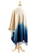 Wool poncho, 'Ombre Blues' - Handwoven Navy to Ombre Wool Poncho from Mexico (image 2a) thumbail