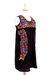 Cotton dress, 'Midnight Oaxaca Blossoms' - Colorful Hand Embroidered Black Cotton Oaxaca Style Dress (image 2c) thumbail