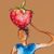 'Woman with Strawberries' - Expressive Watercolor Painting of Woman (image 2b) thumbail