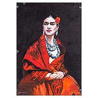 'Calm Frida' (2021) - Signed and Mounted Portrait of Frida Kahlo from Mexico