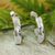 Sterling silver half-hoop earrings, 'Taxco Glimmer' - High Polished Sterling Silver Half-Hoop Earrings from Mexico thumbail