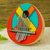 Coconut shell thumb piano, 'Fire Beats' - Fire Red Coconut Shell Kalimba Thumb Piano from Mexico thumbail