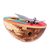 Coconut shell thumb piano, 'Fire Beats' - Fire Red Coconut Shell Kalimba Thumb Piano from Mexico (image 2b) thumbail