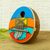 Coconut shell thumb piano, 'Heart Notes' - Coconut Shell Mayan Motif Kalimba Thumb Piano from Mexico thumbail