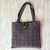 Cotton tote bag, 'Popocatepetl' - Organic Cotton and Wool Tote Bag in Ash Grey from Mexico (image 2b) thumbail