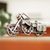 Recycled auto parts sculpture, 'On the Road' - Recycled Metal Motorcycle Sculpture thumbail