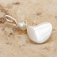 Sterling silver pendant, 'Smooth Sailing' - Curved Sterling Silver Pendant